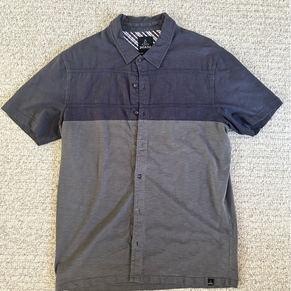 Men's Prana Two-Tone Gray Short Sleeve Shirt
